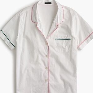 NWT J Crew Tipped Pajama Shirt.